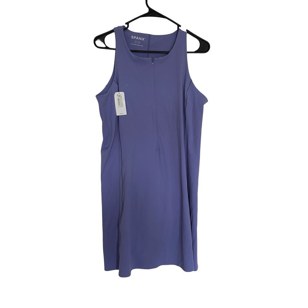 NWT Spanx Get Moving Zip Front Dress Vibrant Lilac Purple Sporty Built in Shorts